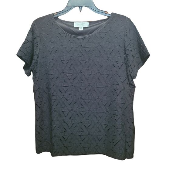 Black pattern overlay short sleeve tee - Picture 1 of 4